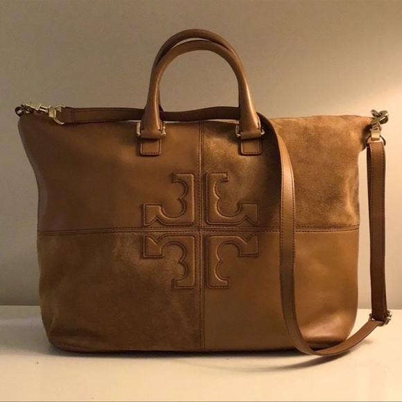 Tory Burch bag genuine leather purse elegant suede like new - Picture 4 of 6